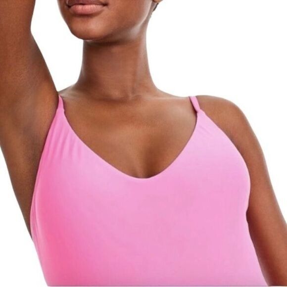 J. Crew Rounded V neck One piece Swimsuit in Pink 8 - Picture 2 of 5
